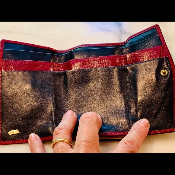 Judith Leiber burgundy leather wallet - Picture 2 of 5